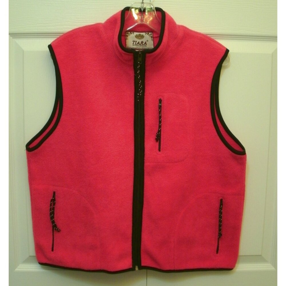 Tiara Pink Fleece Style Vest, XL